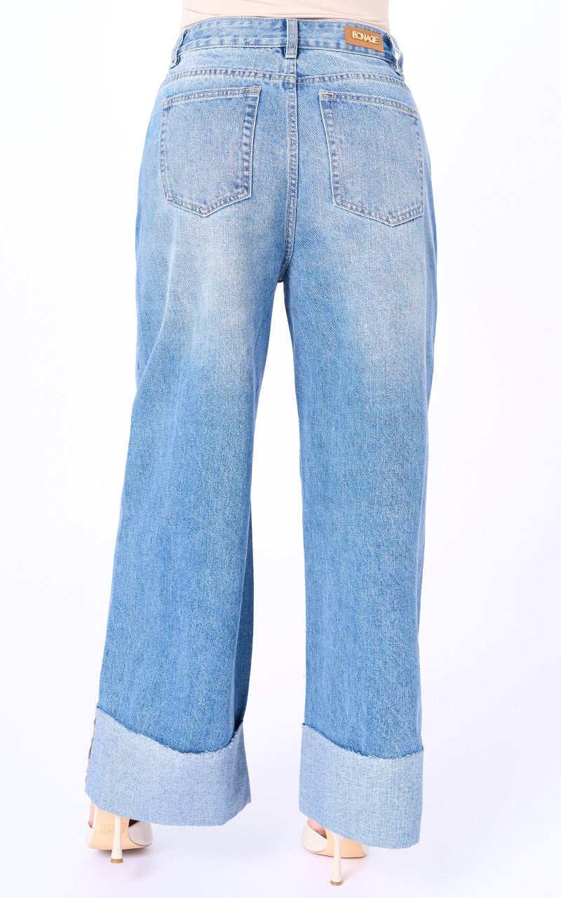 JEANS BAGGY CROPPED TIRO ALTO