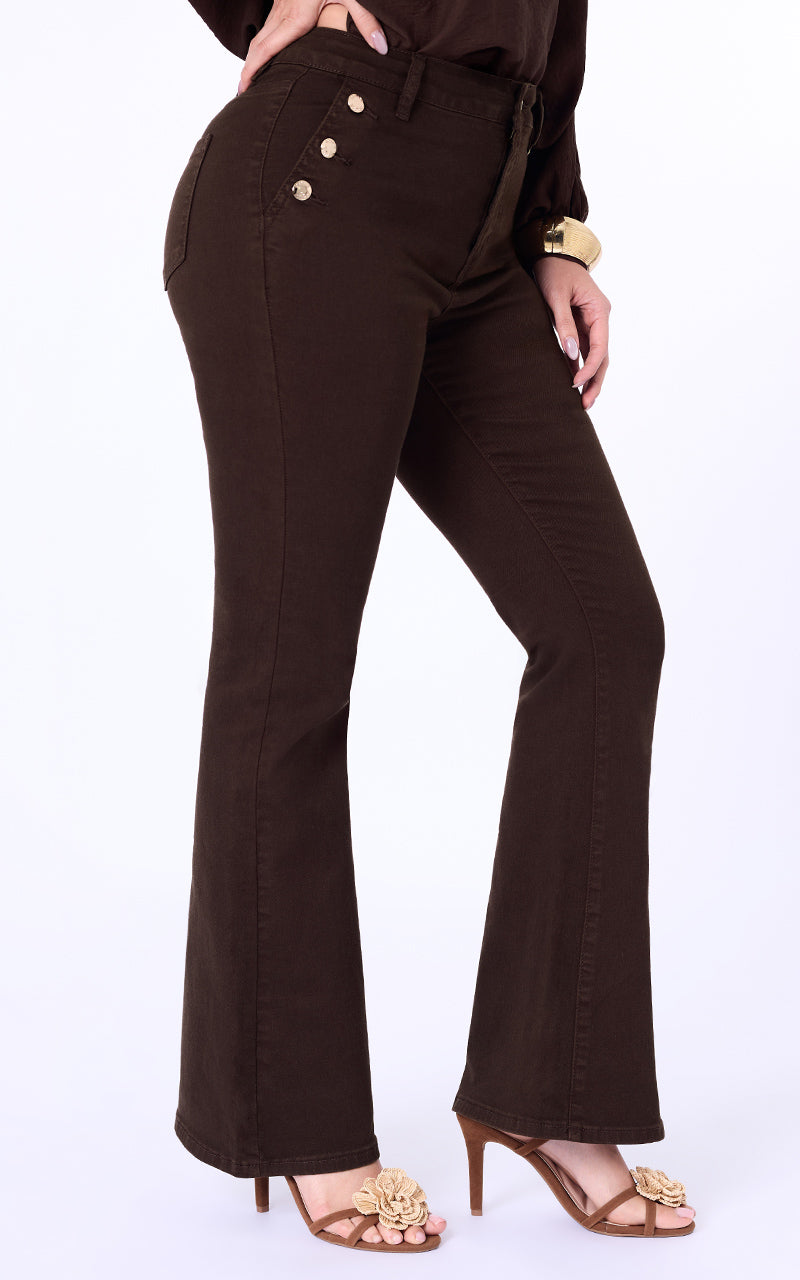 JEANS FLARE TIRO ALTO