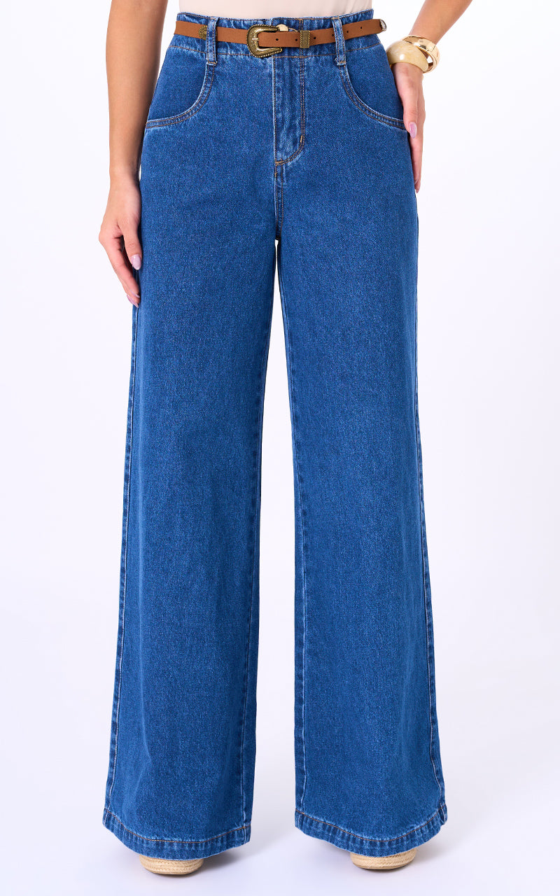 JEANS WIDE LEG TIRO ALTO