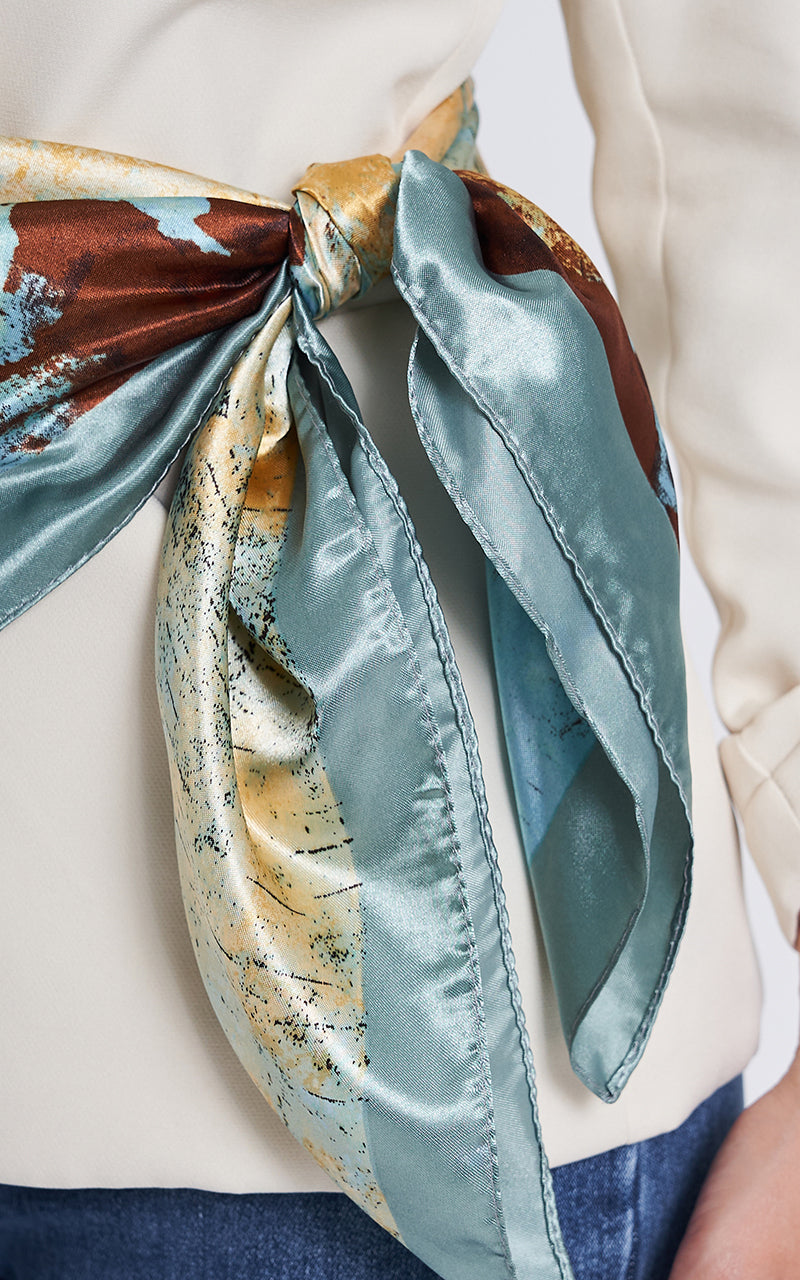 HONEY & SKY SCARF 90X90