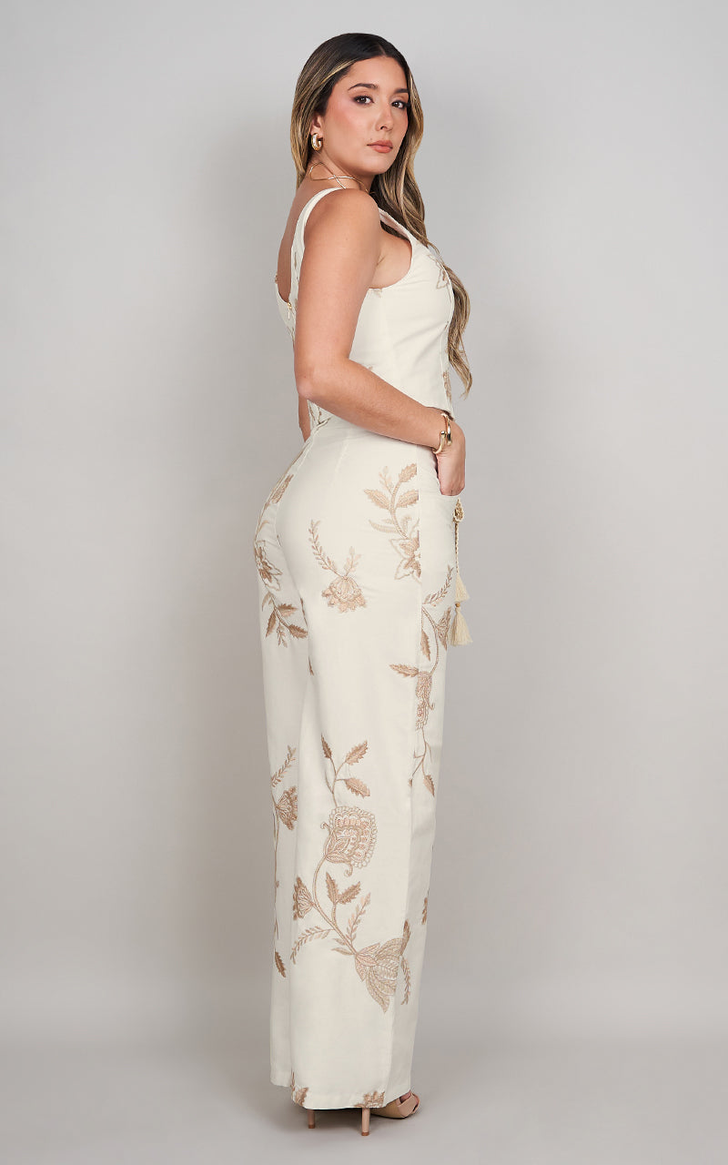 EMBROIDERED SAND TOP & PANTS