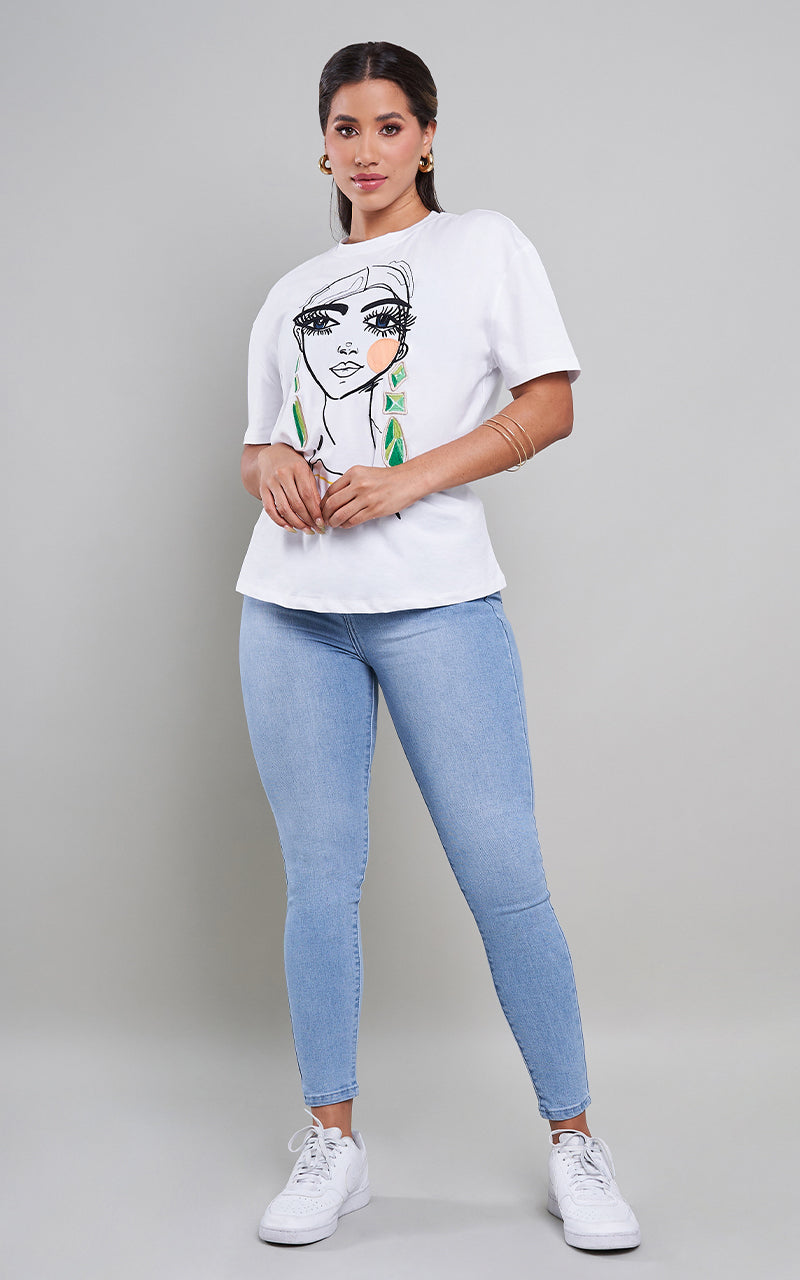 ALAIA T-SHIRT & HIGH WAIST JEGGING