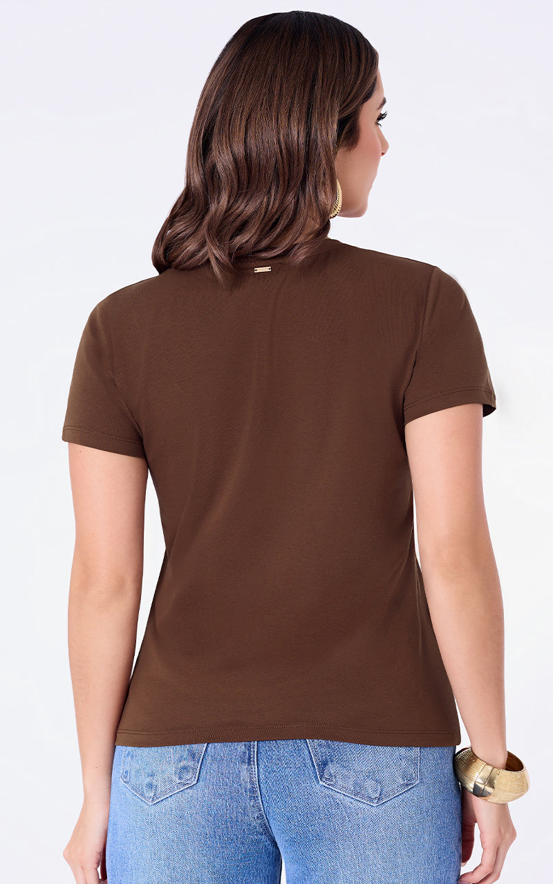 T-SHIRT UNICOLOR CON ESTAMPADO