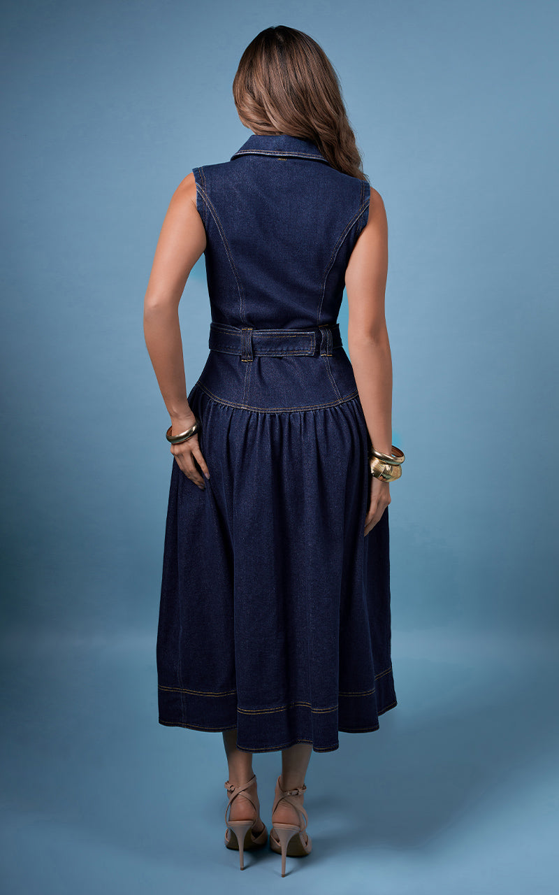 VESTIDO DENIM CON CINTURON