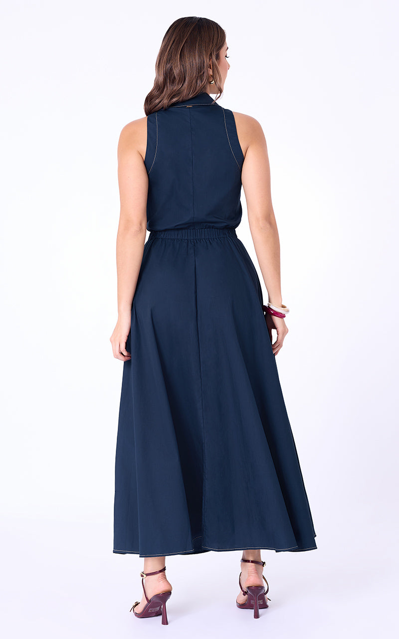 VESTIDO UNICOLOR SIN MANGAS