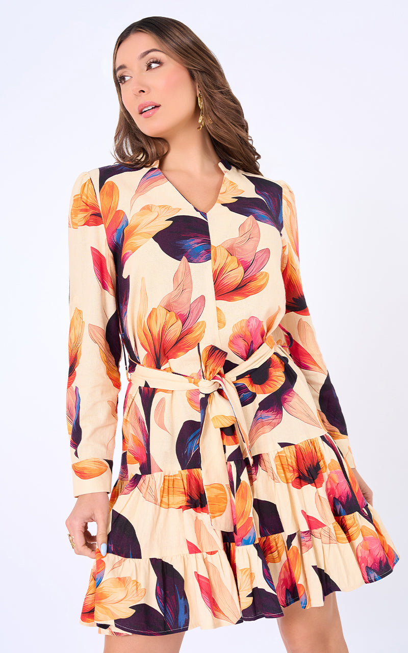 VESTIDO CORTO ESTAMPADO