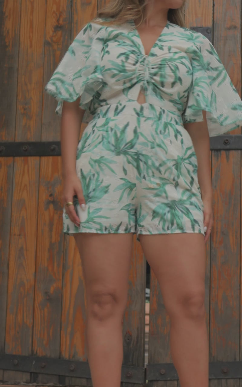 TROPICAL VIBES SHORTS JUMPSUIT