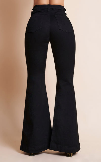 BASIC BLACK FLARE JEANS