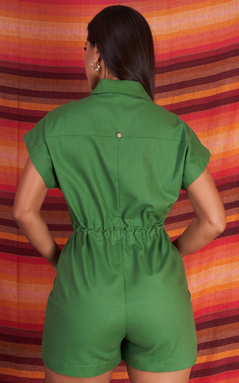 GREEN SHORT JUMPSUIT