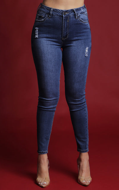 JEANS SKINNY ANKLE AZUL MEDIO