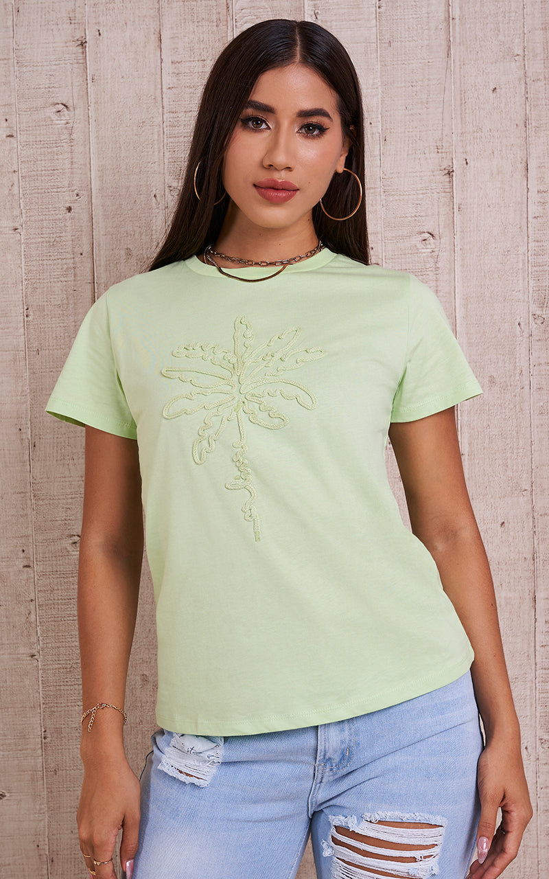 GREEN PALM TREE T-SHIRT