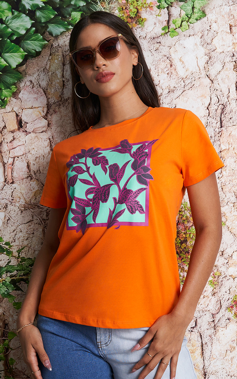 PURPLE FLOWERS T-SHIRT